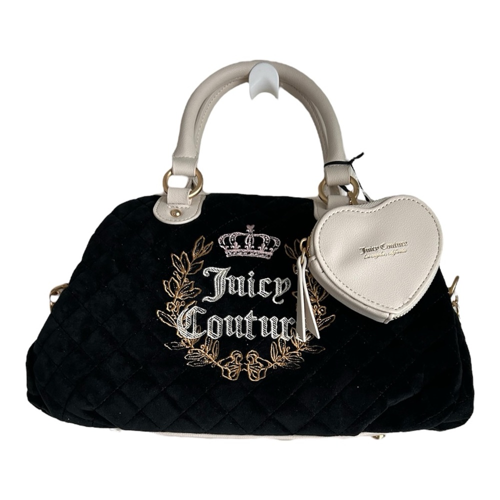 JUICY COUTURE ROYAL COUTURE BLACK SATCHEL/CROSSBODY NEW!